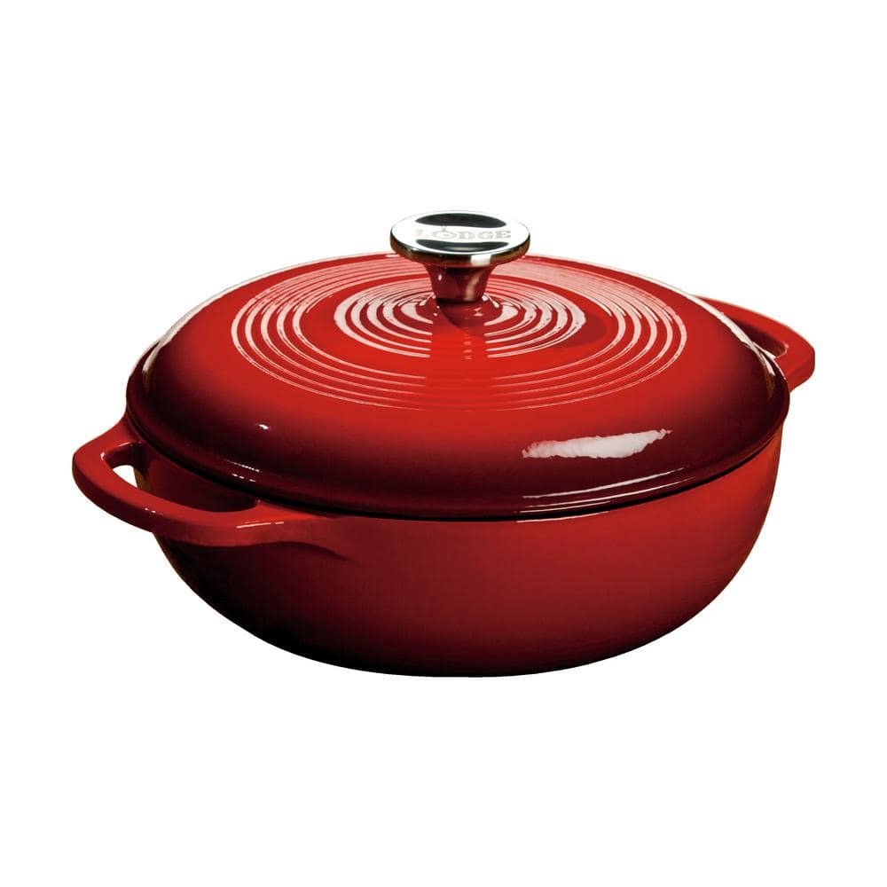 3 qt. Red Enameled Cast Iron Dutch Oven - Hercitys