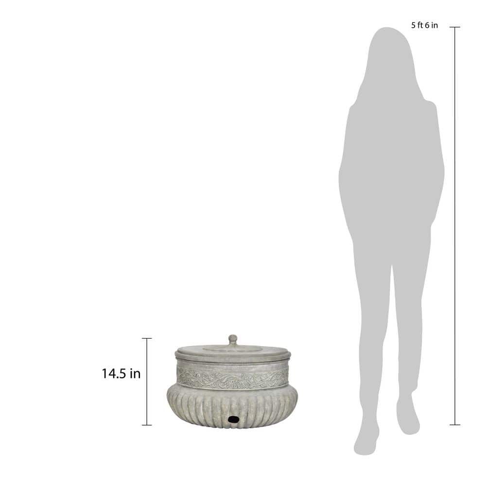21.75 in. Dia Special Aged Granite Cast Stone Fiberglass Hose Pot - Hercitys