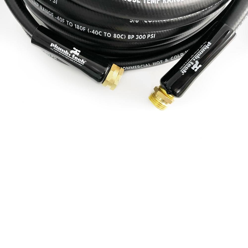 5/8 in. Dia. x 75 ft. Black Nitrile Rubber Commercial, Home and Garden, Multi-Purpose Hot/Cold Water Hose, BP 300 psi - Hercitys