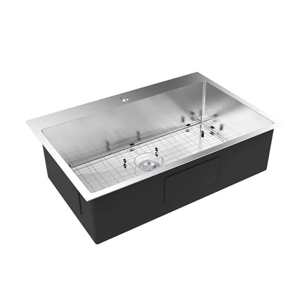 30 in. Drop-In Single Bowl Stainless Steel Kitchen Sink - Hercitys