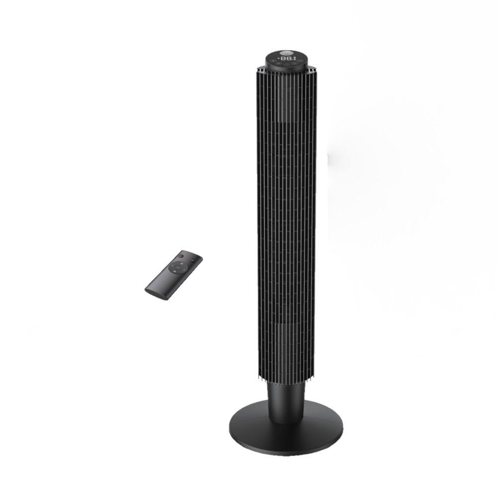 43 in. 5 Fan Speeds Tower Fan in Black with Handy Remote and Timer - Hercitys