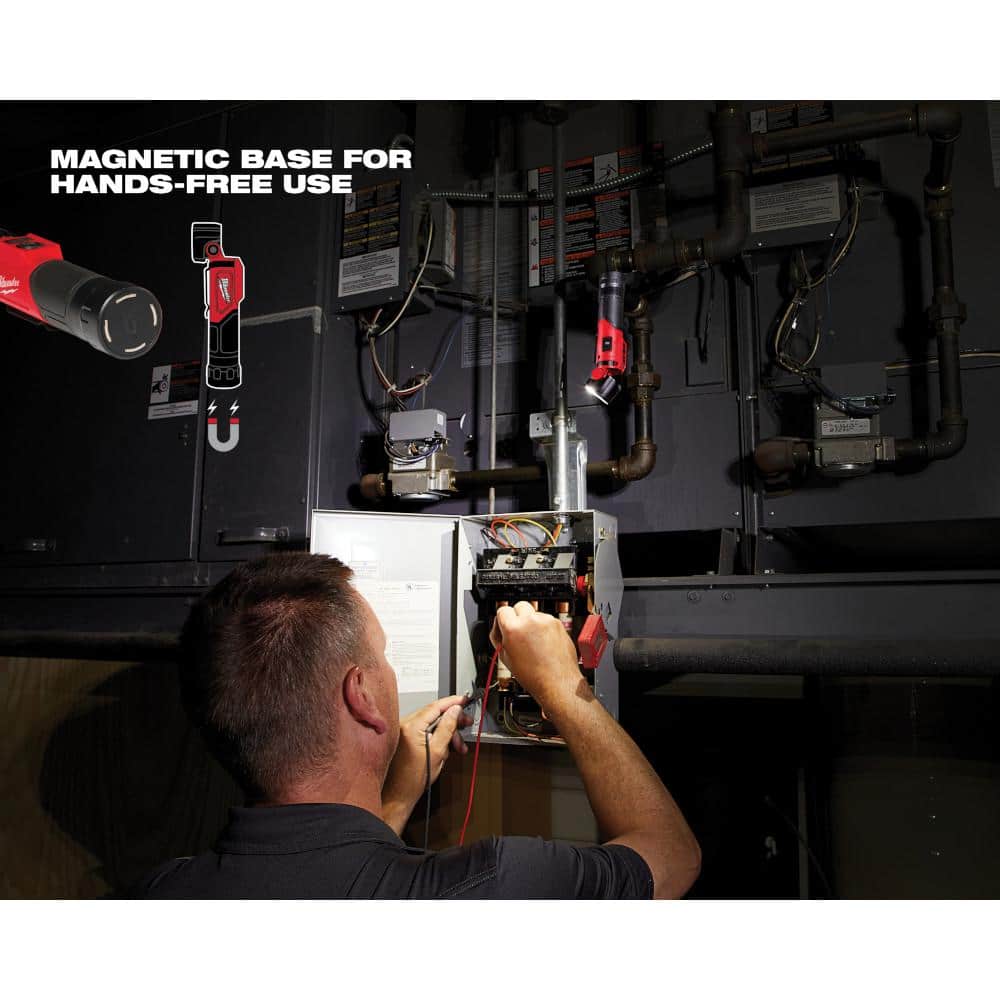 500 Lumens LED Pivoting REDLITHIUM USB Flashlight (2-Pack) with USB Charger and Power Source - Hercitys