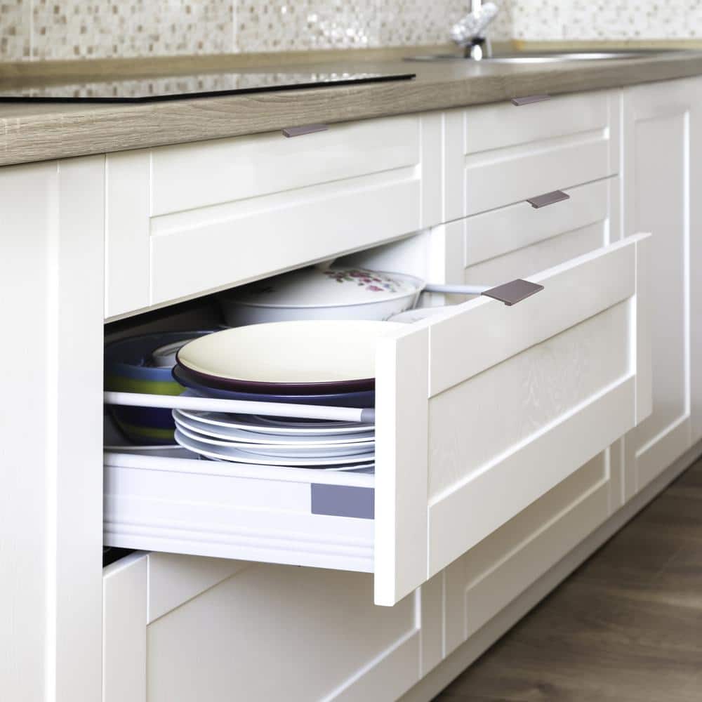 1 1/16 in. (27 mm.) Center-to-Center Satin Nickel Edge Cabinet Drawer Finger Pull (10-Pack ) - Hercitys