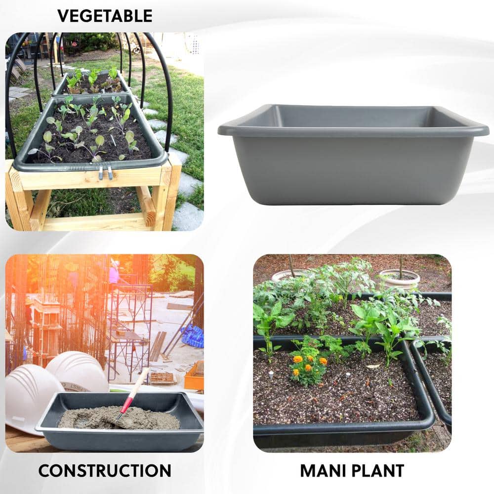 26 in. Gray Plastic Multi-Purpose Utility Tub - Hercitys