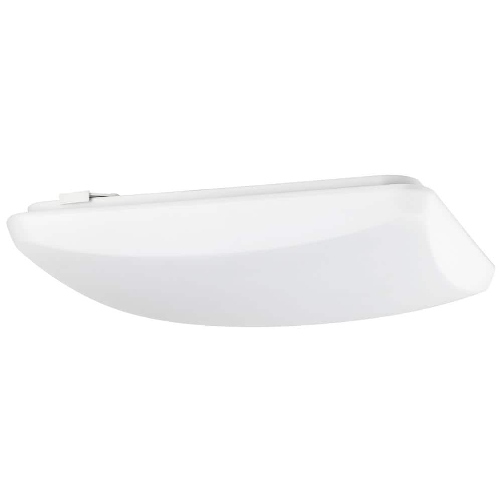 14 in. 1-Light White Dimmable Square Mushroom LED Flush Mount Light, Warm White 3000K - Hercitys