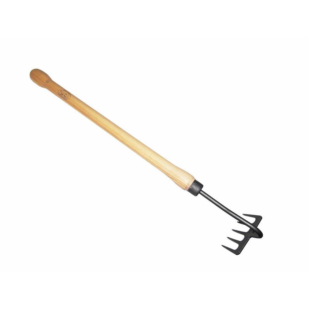 22 in. L Handle 24 in. L Drop Grip 5-Tine Hand Rake- Cultivator - Hercitys