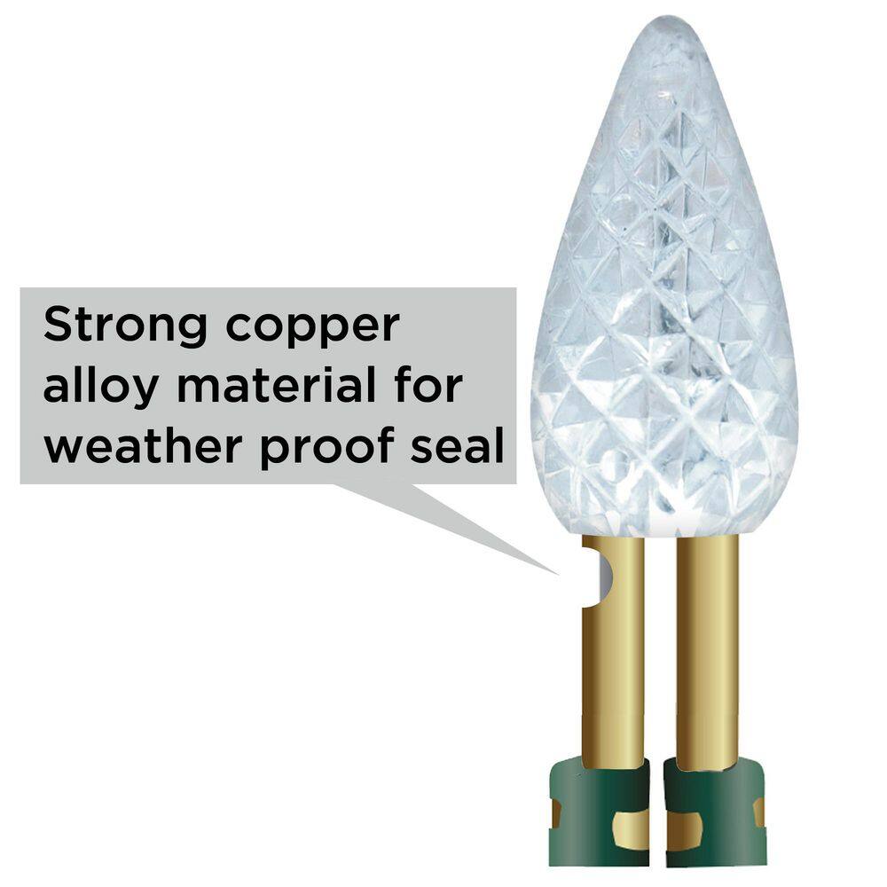 12 ft. 35-Count LED C6 Faceted Blue Christmas Lights - Hercitys