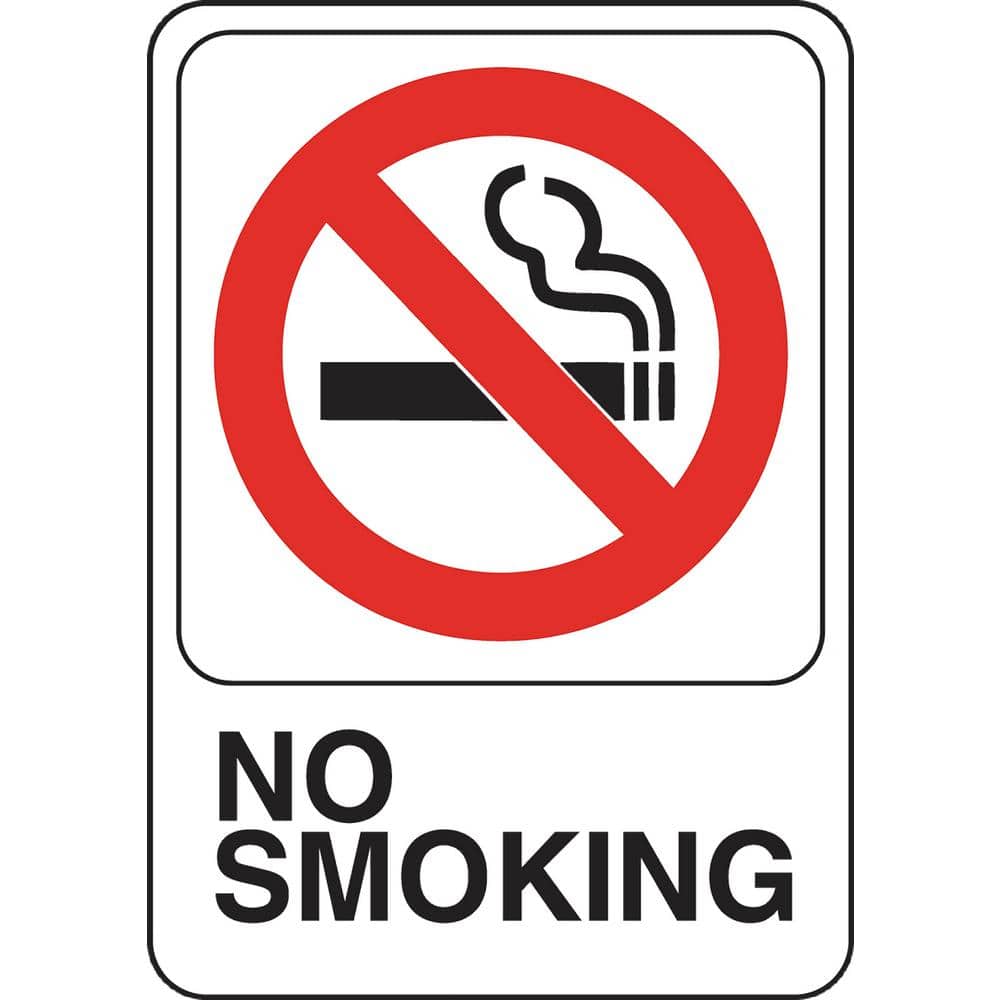 5 in. x 7 in. Plastic No Smoking Sign - Hercitys
