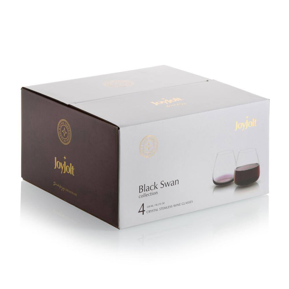 18.2 oz. Black Swan Stemless Red Wine Glasses (Set of 4) - Hercitys