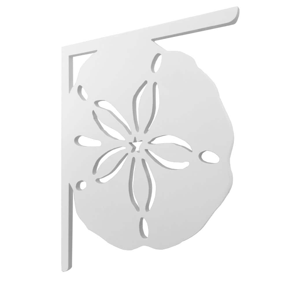 16 in. Paintable PVC Decorative Sand dollar Mailbox or Porch Bracket - Hercitys