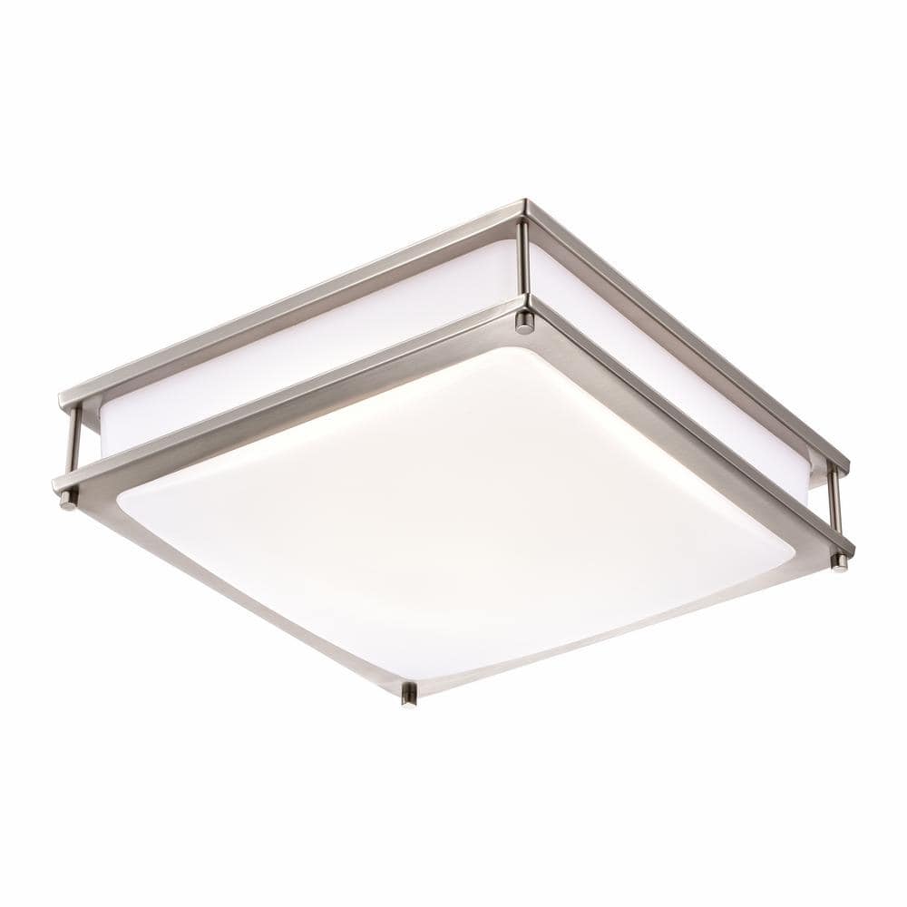 15.75 in. Brushed Nickel Dimmable 23-Watt Selectable LED Flush Mount Ceiling Light 3000K 4000K 5000K - Hercitys