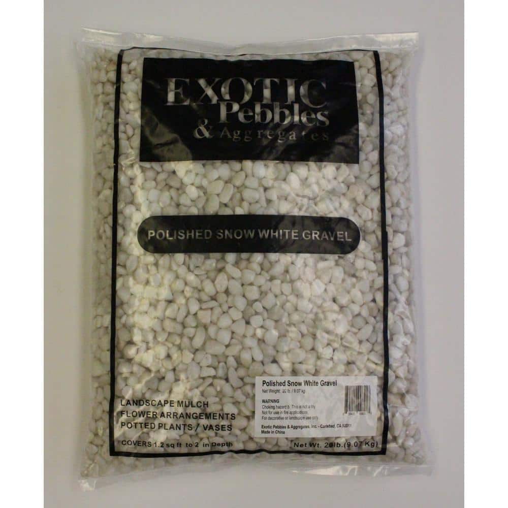 3/8 in. Polished Snow White Gravel (20 lbs. Bag) - Hercitys