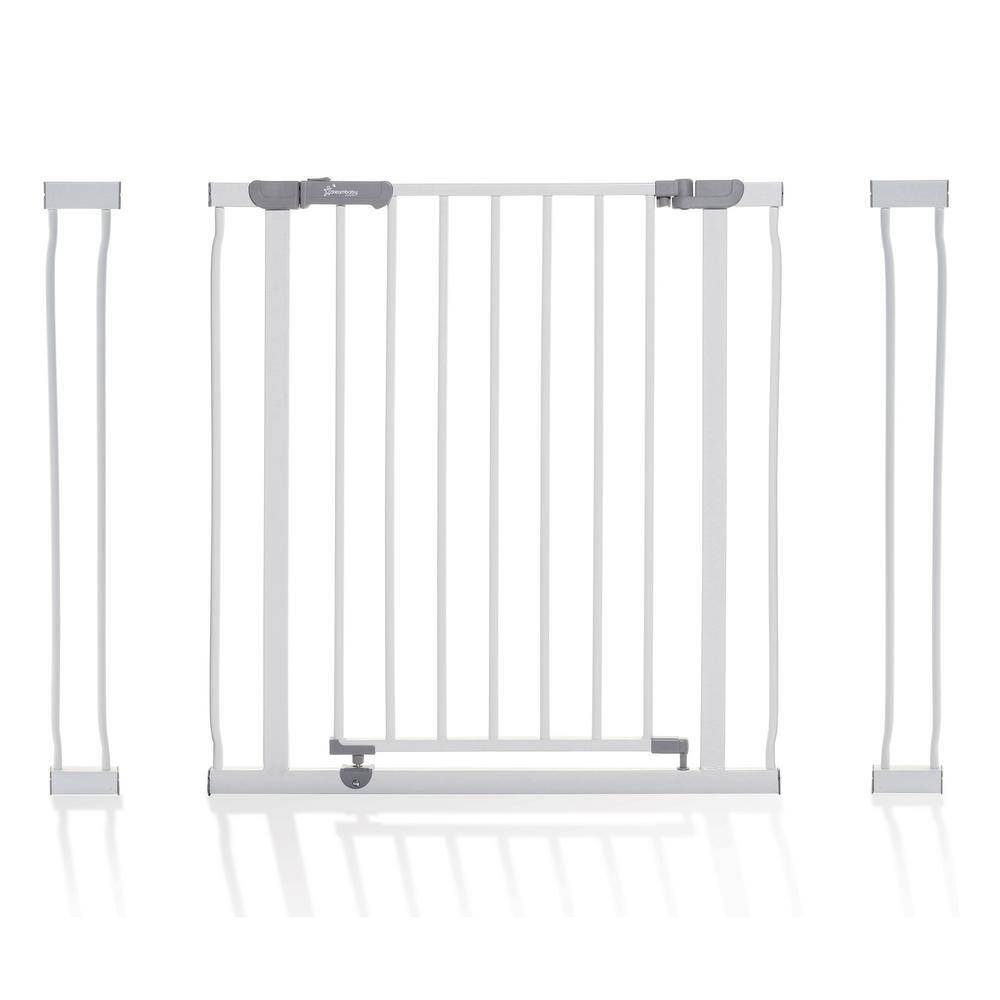 30 in. Tall Metal Ava 29.5 in. -36.5 in. Wide Pressure Mounted Walk-Thru Baby Gate – White - Hercitys