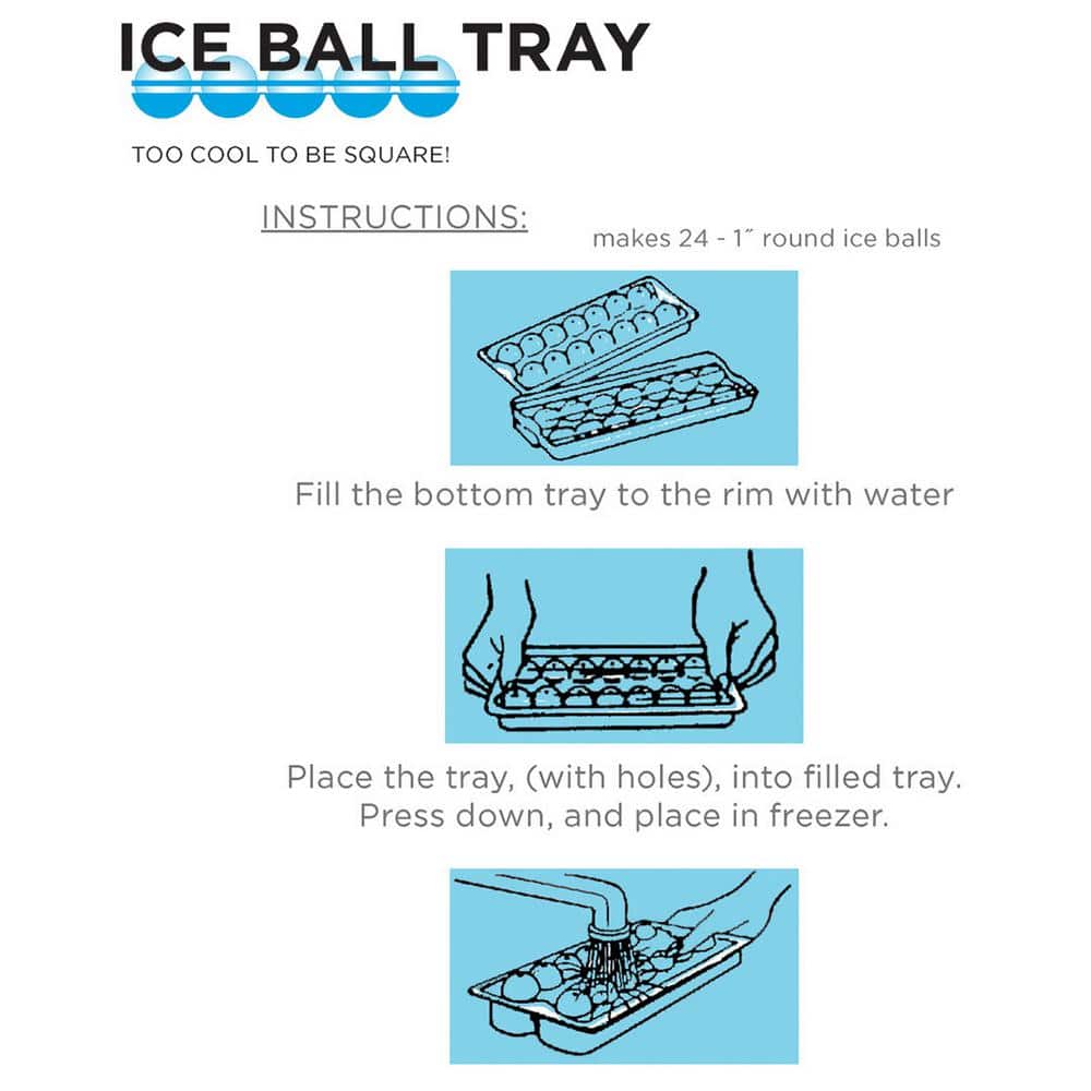 1 in. Natural Ice Ball Mold Ice Tray (3-Pack) - Hercitys