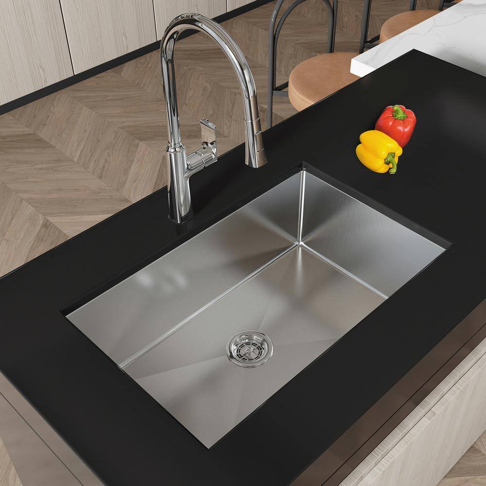 30 in. Multifunctional Undermount Single Bowl Nano Gray Stainless Steel Kitchen Sink (Sink Only) - Hercitys