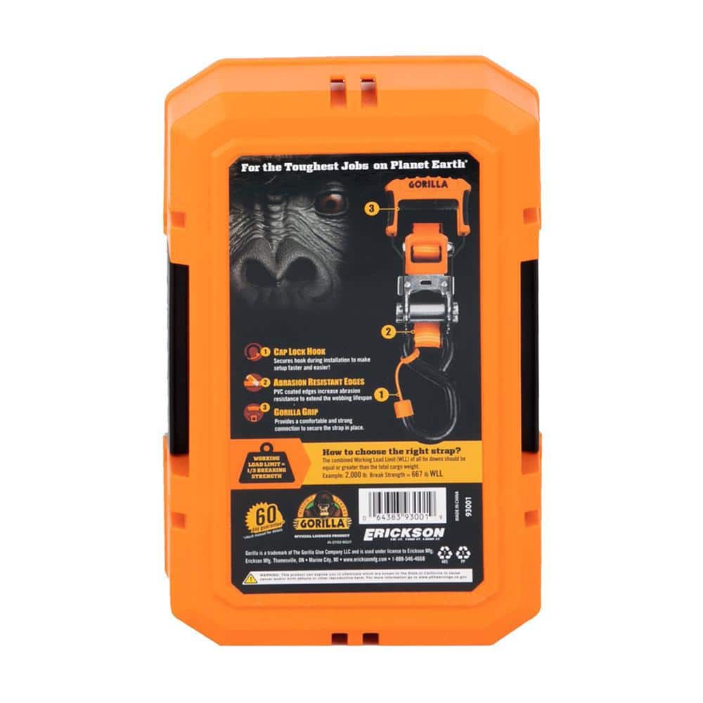 16 ft. x 1 in. Medium Duty Tie Down Ratchet Strap (2-Pack) - Hercitys