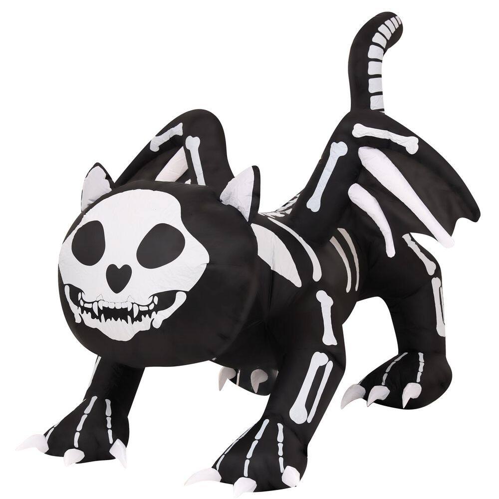 5.9 ft. Long Inflatable Pre-Lit Skeleton Cat - Hercitys