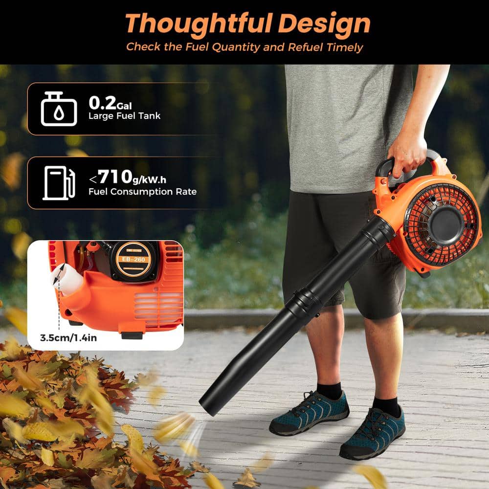 160 MPH 400 CFM 25.4 CC Gas Powered 2-Stroke Cycle Handheld Leaf Blower - Hercitys