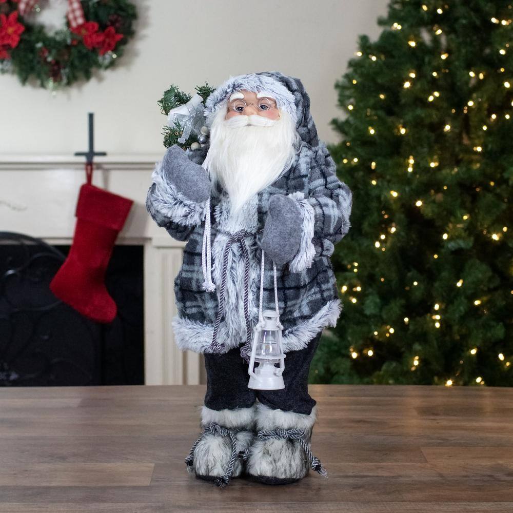 2 ft. Standing Santa Christmas Figure Carrying a Lantern - Hercitys