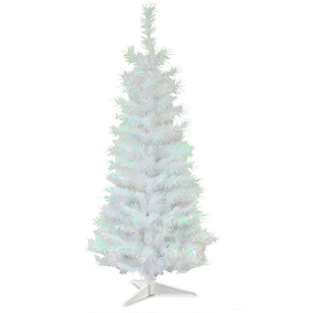 3 ft. White Iridescent Tinsel Artificial Christmas Tree - Hercitys