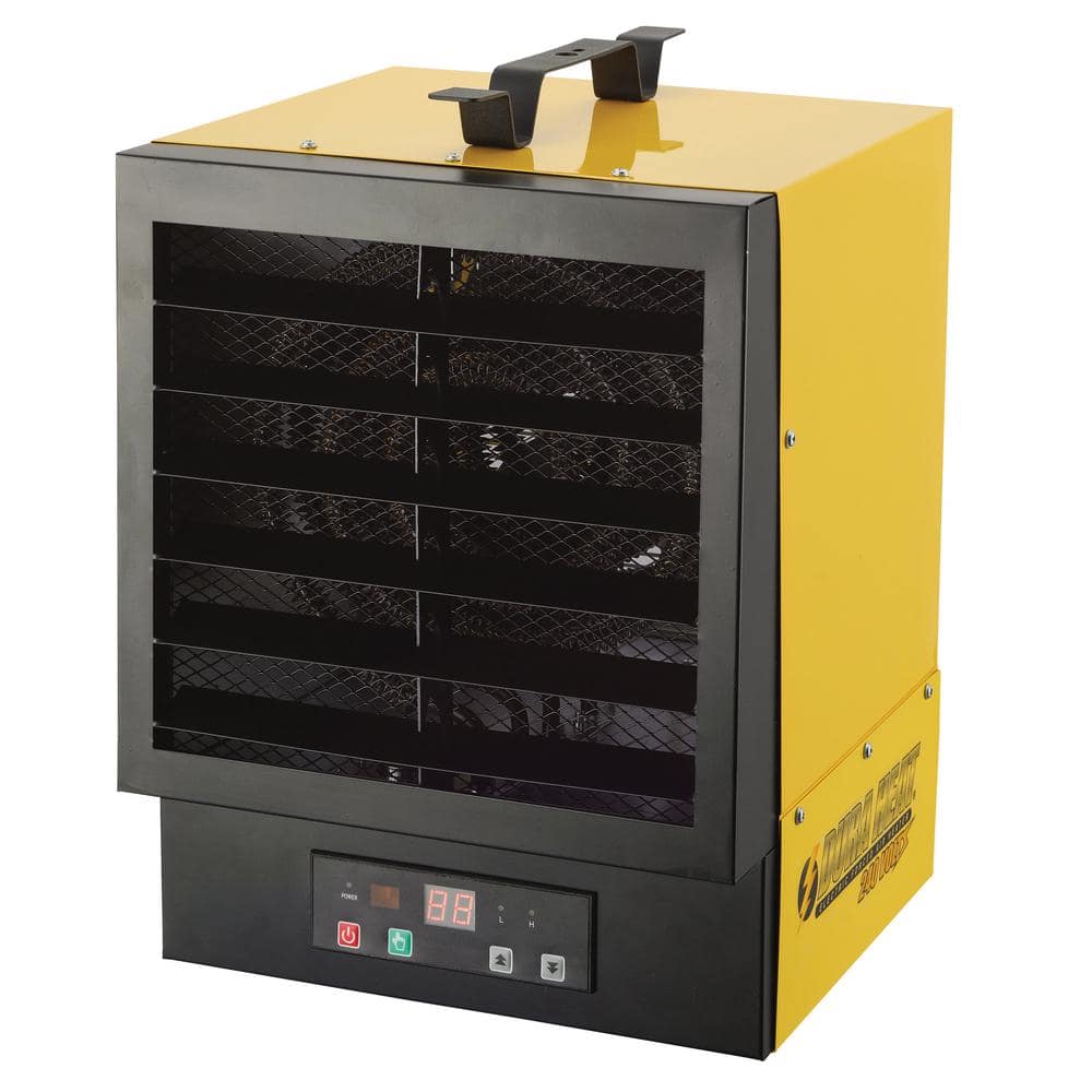 34,120 BTU Ceiling Mount Hardwired Electric Forced Air Garage Heater with Remote Control - Hercitys