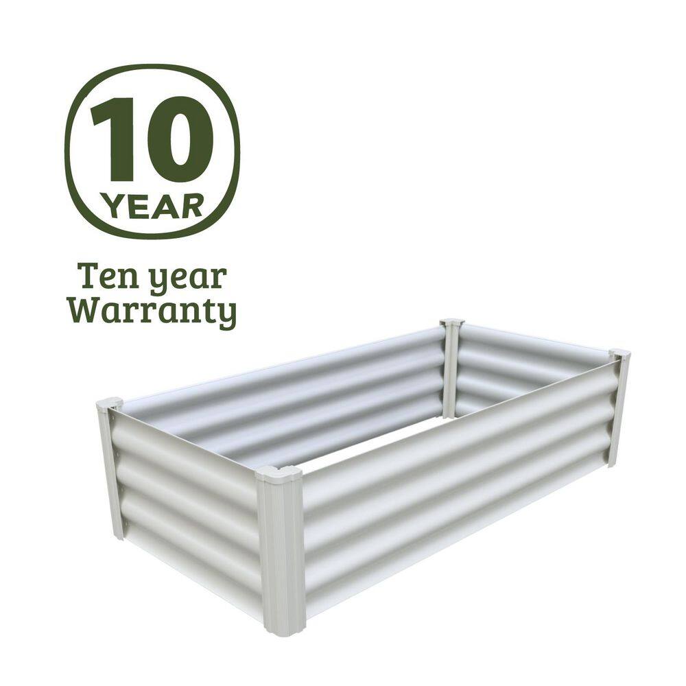 48 in. W x 24 in. D x 12 in. H Surfmist Metal Raised Garden Bed - Hercitys