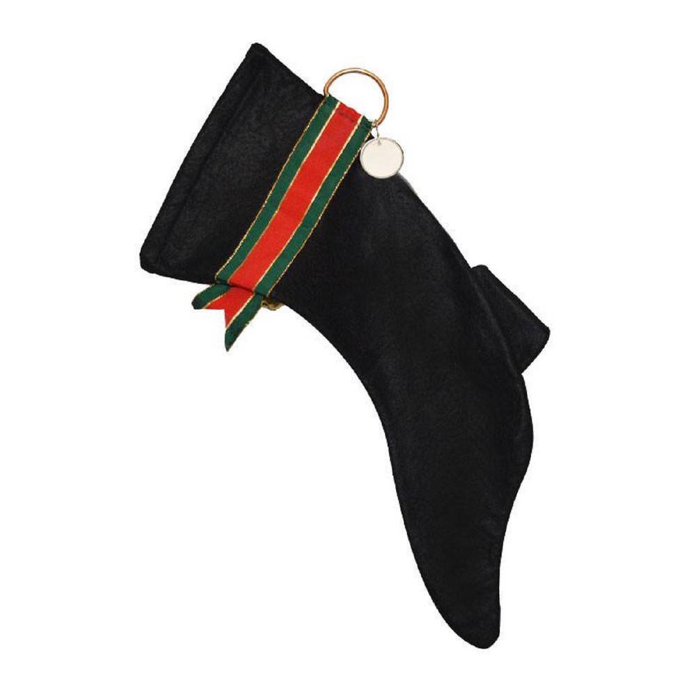 22 in. Black Greyhound Dog Faux Fur Christmas Stocking - Hercitys