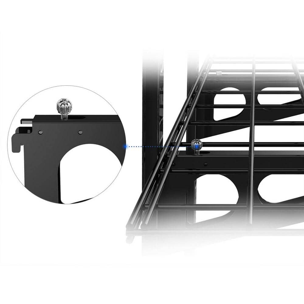 12 in. x 48 in. 3-Tier Adjustable Steel Garage Wall Shelf in Black - Hercitys