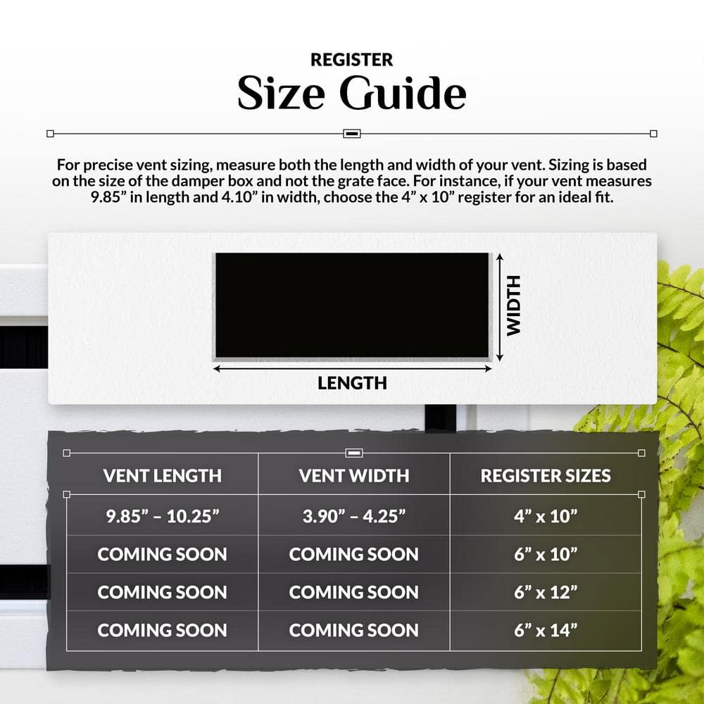 4 in. x 10 in. Paintable Plastic Wall Register in Textured White - Hercitys