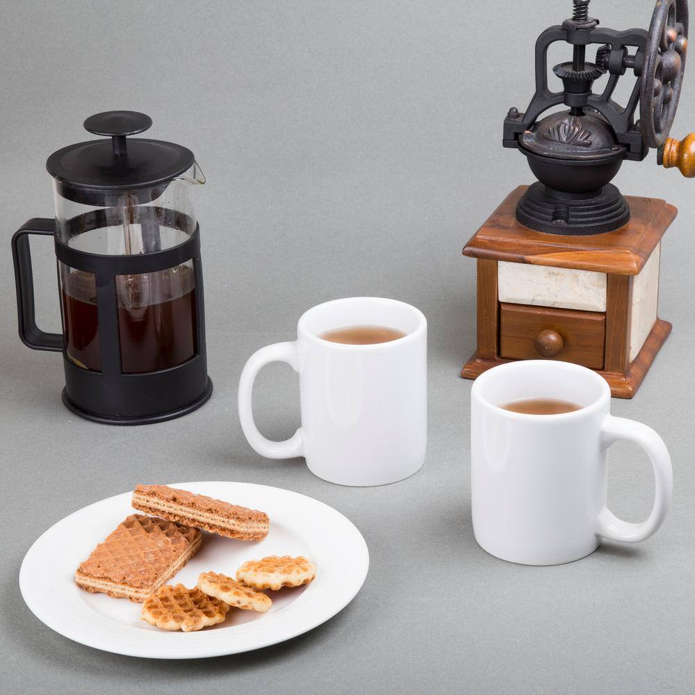 12 oz. White Stoneware Mug (Set of 6) - Hercitys