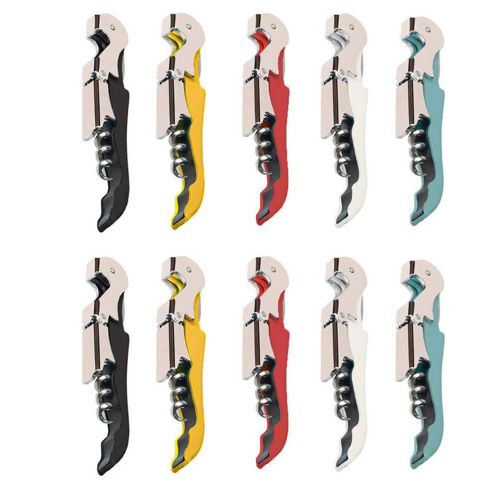 10-Piece Multi-color Professional Waiter Corkscrew Wine Openers Set, Wine Key with Heavy Duty Stainless Steel Hinges - Hercitys