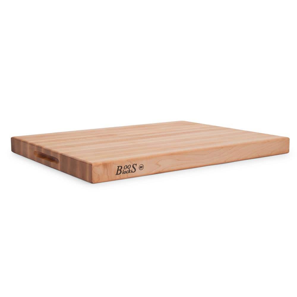 24 in. x 18 in. Edge Grain Maple Wood Reversible Cutting Board Block - Hercitys