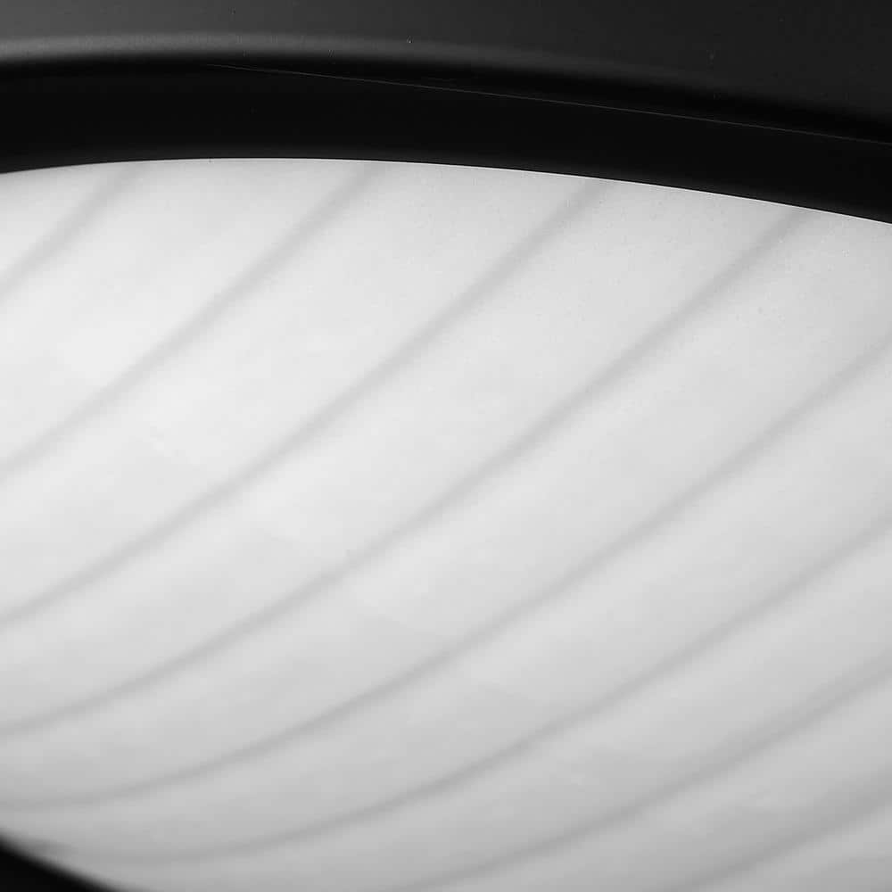 14 in. Light Matte Black 25-Watt Adjustable CCT Integrated LED Flush Mount - Hercitys