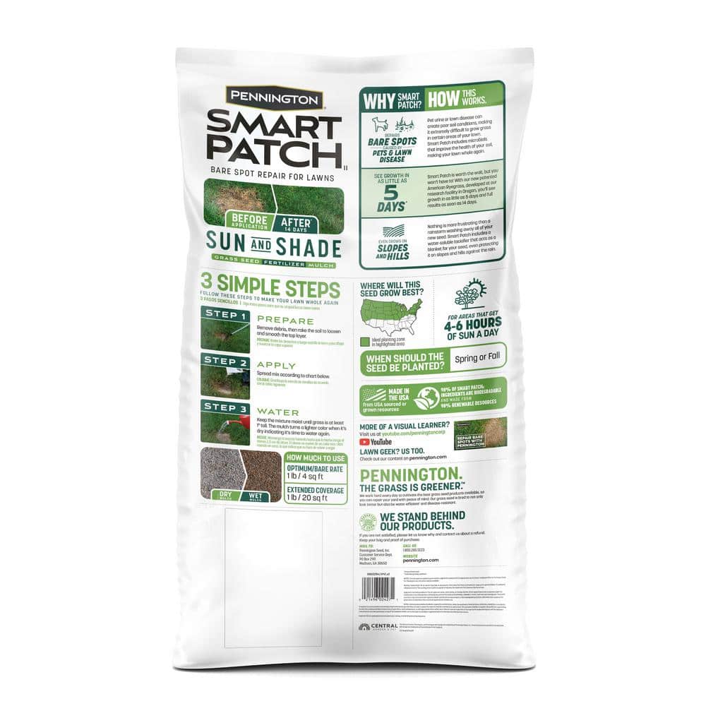 30 lbs. Smart Patch Sun and Shade West Grass Seed with Mulch, Fertilizer - Hercitys