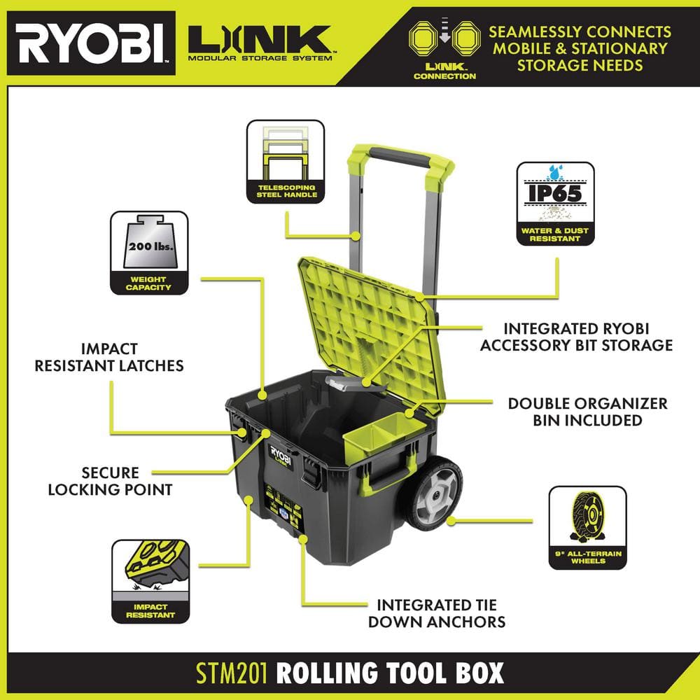22.2 in. LINK Rolling Tool Box with LINK Medium Tool Box - Hercitys