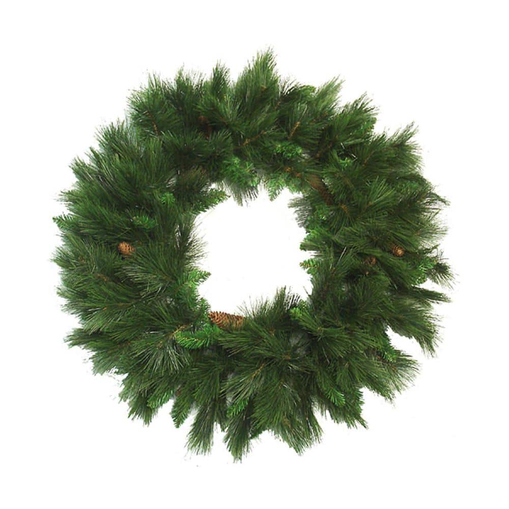 36 in. Unlit White Valley Pine Artificial Christmas Wreath - Hercitys
