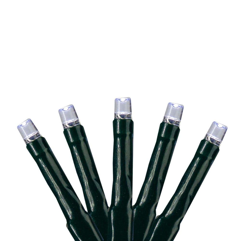 200 Pure White Multi-Function LED M5 Mini Christmas Lights-20.5 ft Green Wire - Hercitys