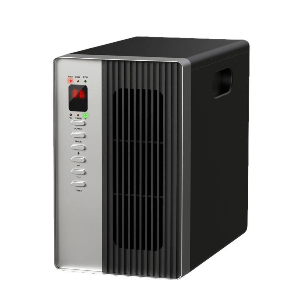 1500W 7.48 in. Electric Black Compact 3 Infraresd Tubes Space Quartz Heater with Overheat Convection - Hercitys