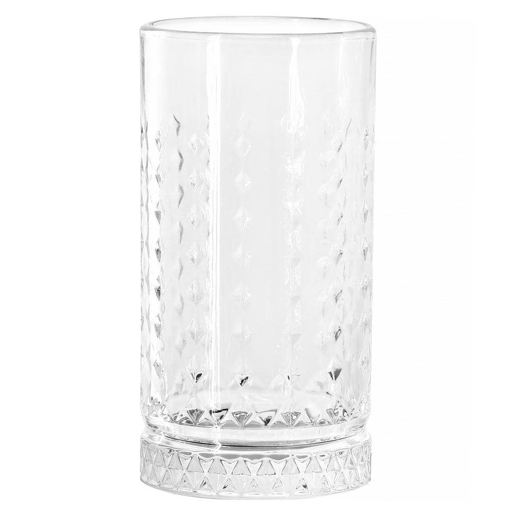 4 Piece 16 Ounce Teardrop Embossed Glass Tumbler Set - Hercitys