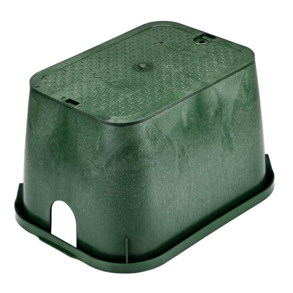 14 in. X 19 in. Rectangular Standard Series Valve Box & Cover, 12 in. Height, Green Box, Green ICV Cover - Hercitys
