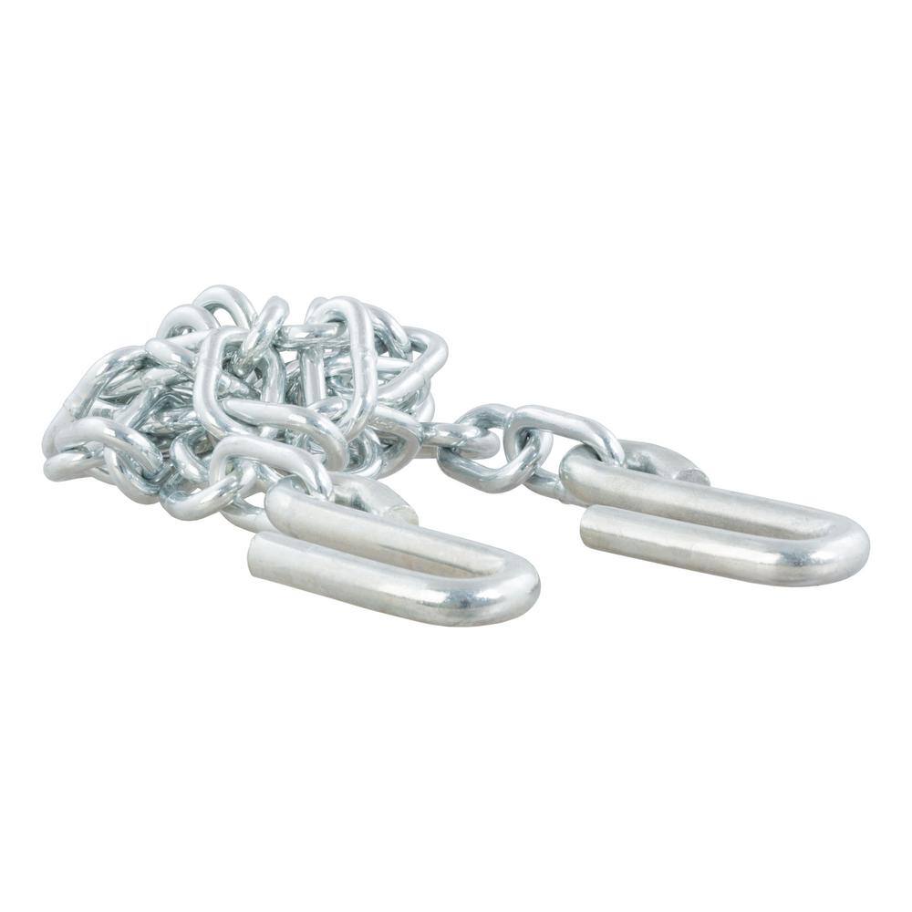 48″ Safety Chain with 2 S-Hooks (5,000 lbs., Clear Zinc, Packaged) - Hercitys