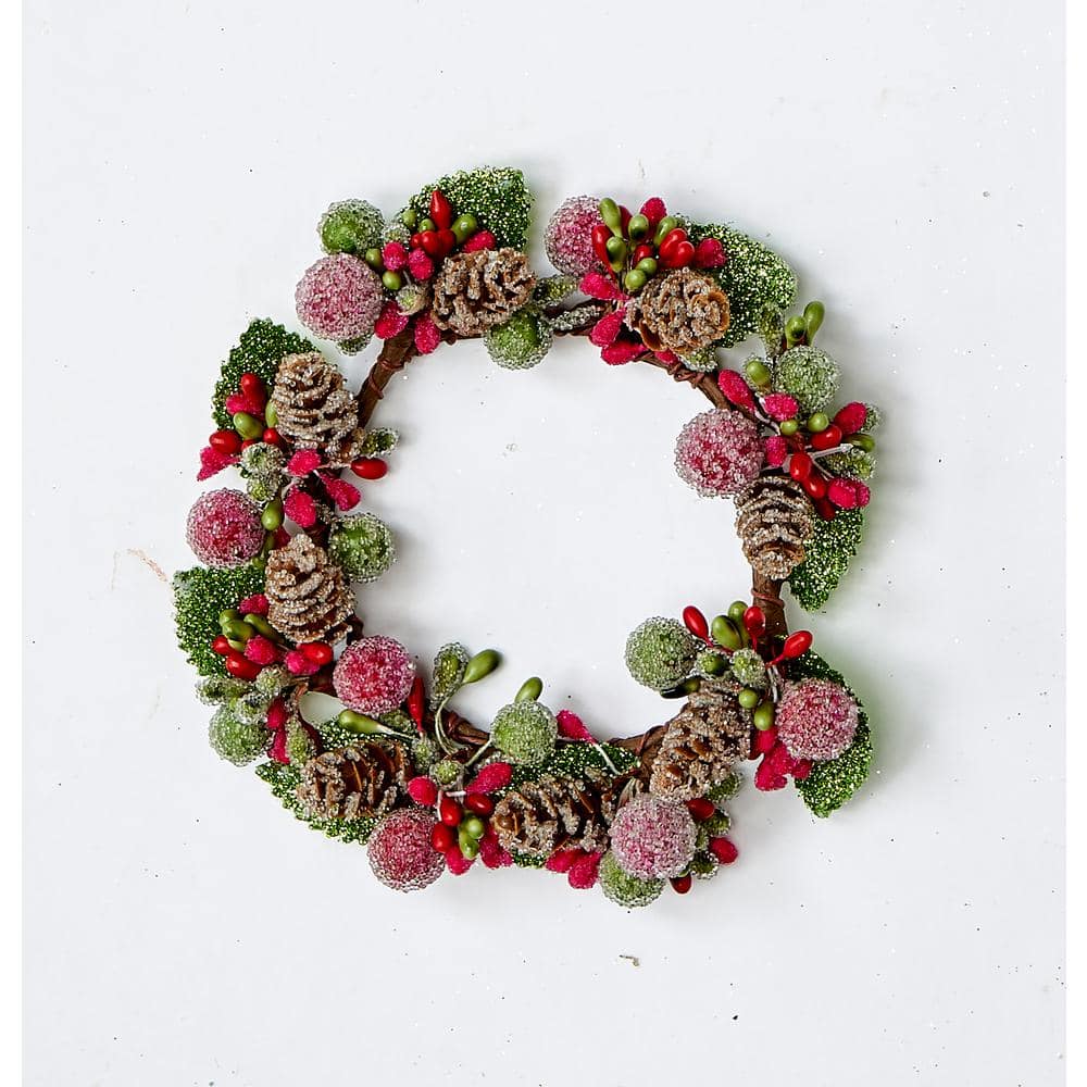 3.25″ FROSTED BERRY & CONE CANDLE RING (Set of 2) - Hercitys