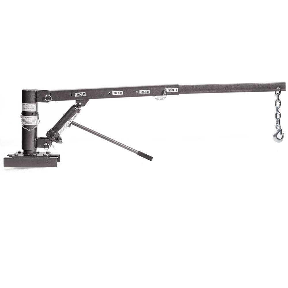 1100 lbs. Capacity 59.5 lbs. Hitch Class I Hitch Mounted Crane Hydraulic Lift Hoist - Hercitys