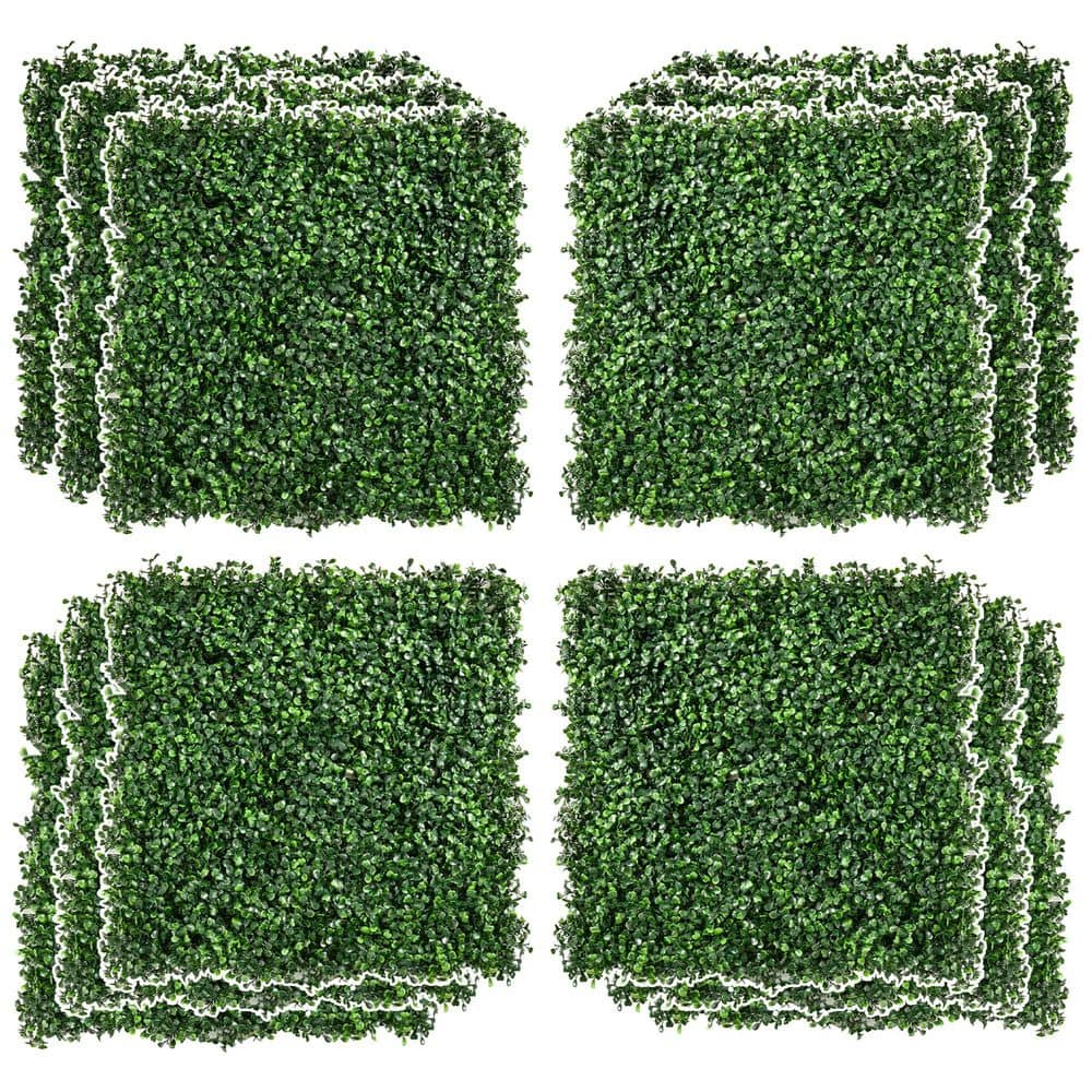 12 PCS 20 in. x 20 in.Artificial BoxwoodPolywire PanelsTopiary WallGreenery Backdrop,for  Outdoor Indoor Garden Backyard - Hercitys