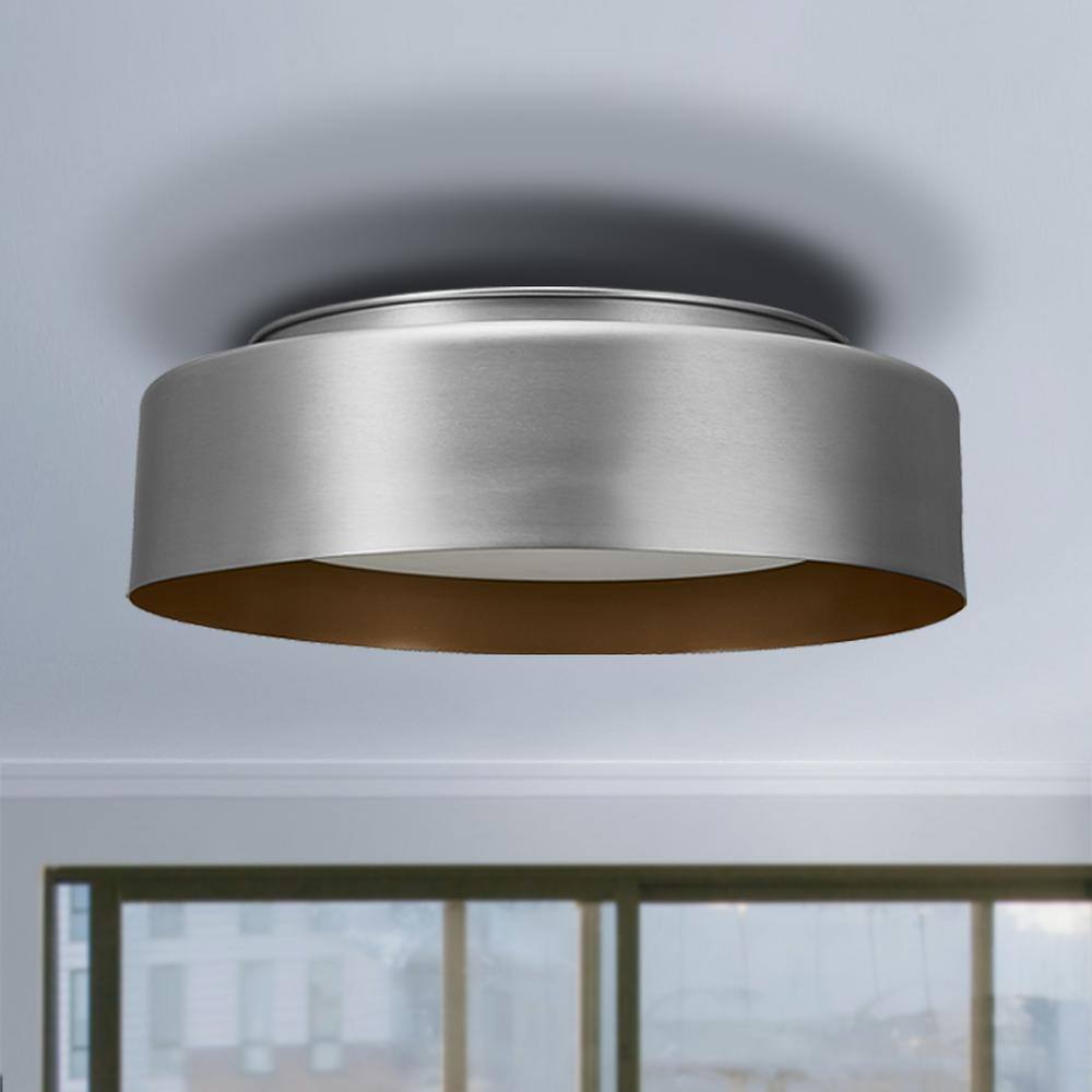 16 in. 3-Light Satin Nickel Flush Mount - Hercitys