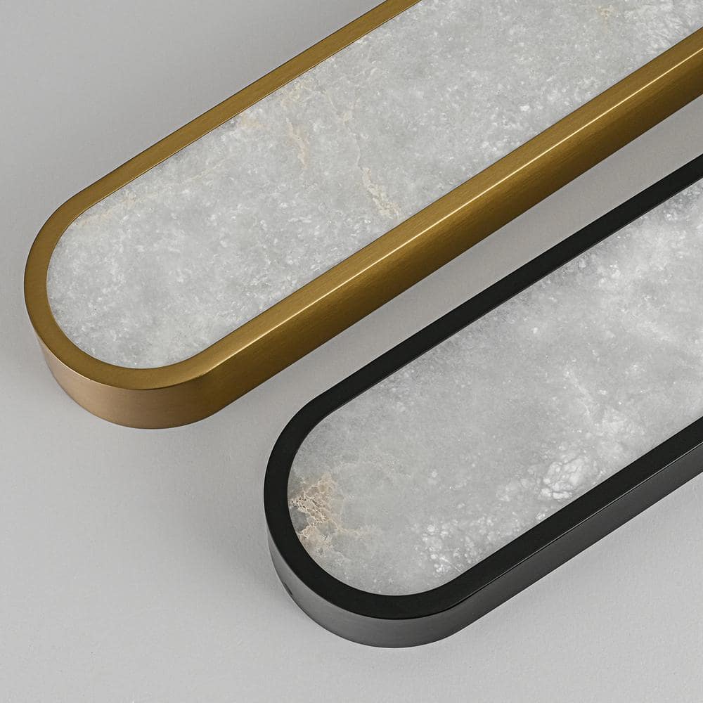 23.62 in. 1-Light Black Oval Integrated LED Flush Mount Ceiling Light - Hercitys