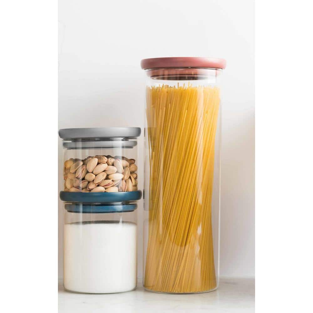 2 Qt. Leo Pink Glass Pasta Container - Hercitys