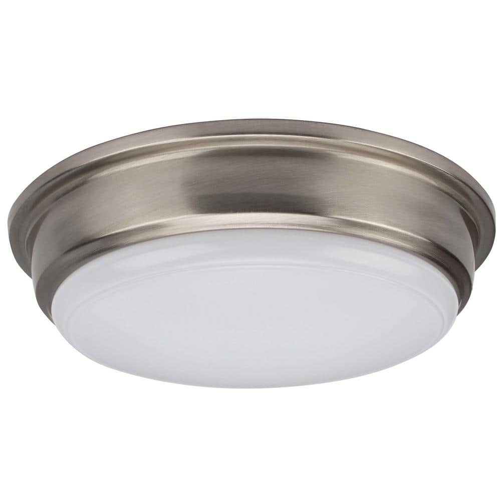 13 in. 1-Light Brushed Nickel LED Flush Mount - Hercitys