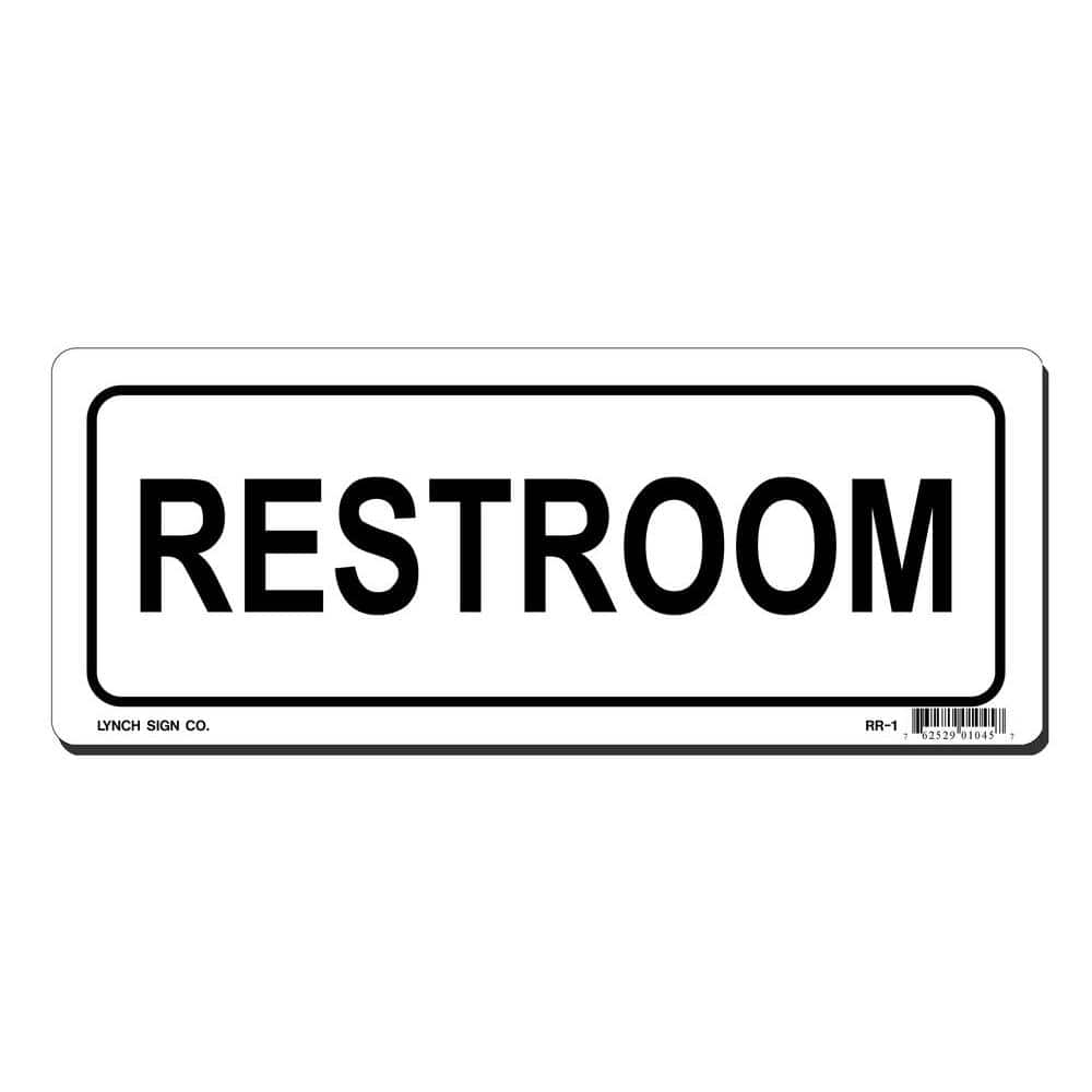 10 in. x 4 in. Restroom Sign Printed on More Durable, Thicker, Longer Lasting Styrene Plastic - Hercitys