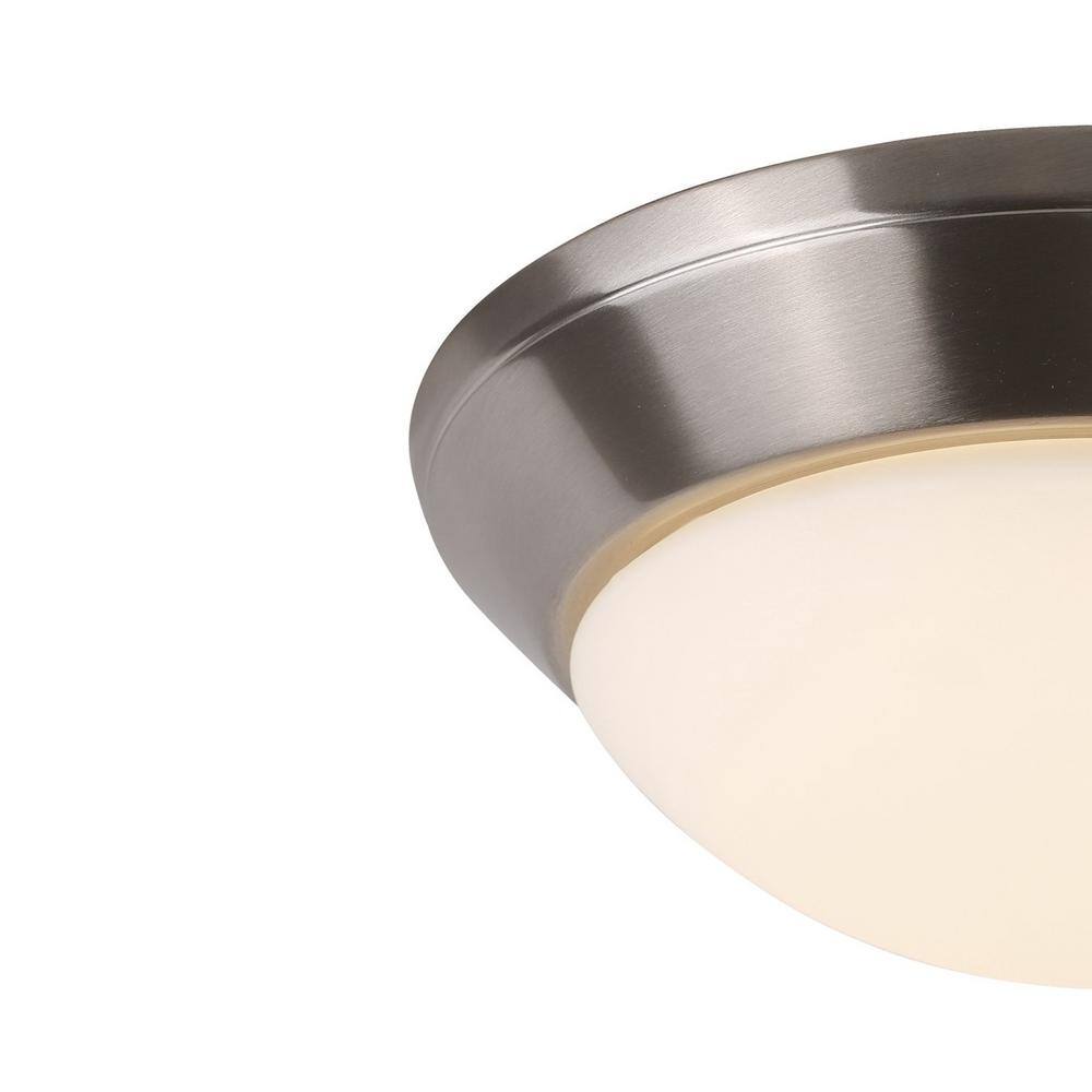 16 in. 1-Light Brushed Nickel LED Flush Mount - Hercitys
